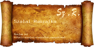 Szalai Ruszalka névjegykártya